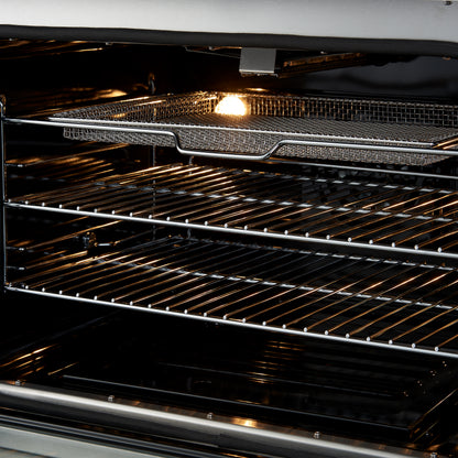 Giovanni 30-inch Gas Range Black & Antique Brass Design, 5 Burners 67,000 BTU, 4.32 cu.ft. Convection Oven