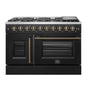 Forno Galiano 48" Freestanding French Door Gas Range in Black