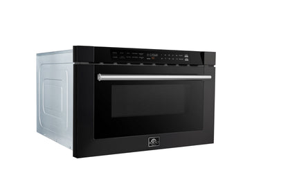 Forno Capoliveri Espresso 24-Inch Microwave Drawer, Black, 1.2 cu.ft, 900 Watts, Built-In, Touch Control LCD Display, Auto-Touch Open/Close, 11 Power Levels, Sensor Cooking