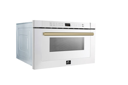 Forno Capoliveri Espresso 24-Inch Microwave Drawer, White, 1.2 cu.ft, 900 Watts, Built-In, Touch Control LCD Display, Auto-Touch Open/Close, 11 Power Levels, Sensor Cooking