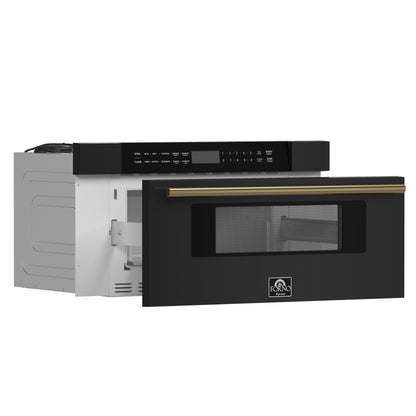 Forno Capoliveri Espresso 30-Inch Microwave Drawer, Black, 1.2 cu.ft, 900 Watts, Built-In, Touch Control LCD Display, Auto-Touch Open/Close, 11 Power Levels, Sensor Cooking