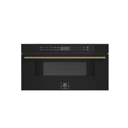 Forno Capoliveri Espresso 30-Inch Microwave Drawer, Black, 1.2 cu.ft, 900 Watts, Built-In, Touch Control LCD Display, Auto-Touch Open/Close, 11 Power Levels, Sensor Cooking