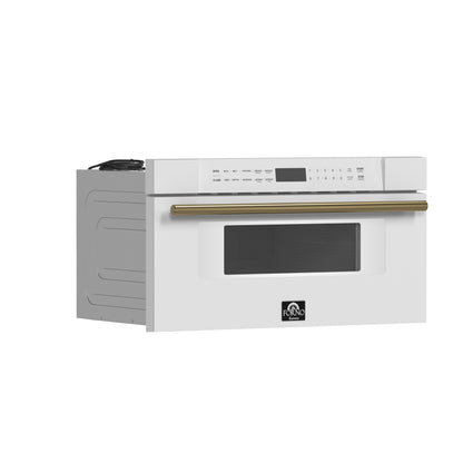 Forno Capoliveri Espresso 30-Inch Microwave Drawer, White, 1.2 cu.ft, 900 Watts, Built-In, Touch Control LCD Display, Auto-Touch Open/Close, 11 Power Levels, Sensor Cooking
