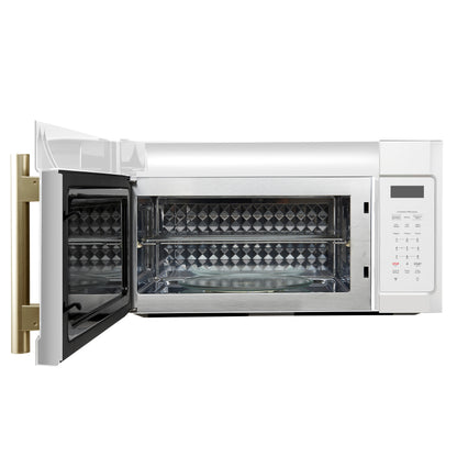 Forno Fornace 30-Inch Over the Range Convection Microwave, White – 1.5 cu.ft, 300 CFM Vent, Touch Control, LED Light