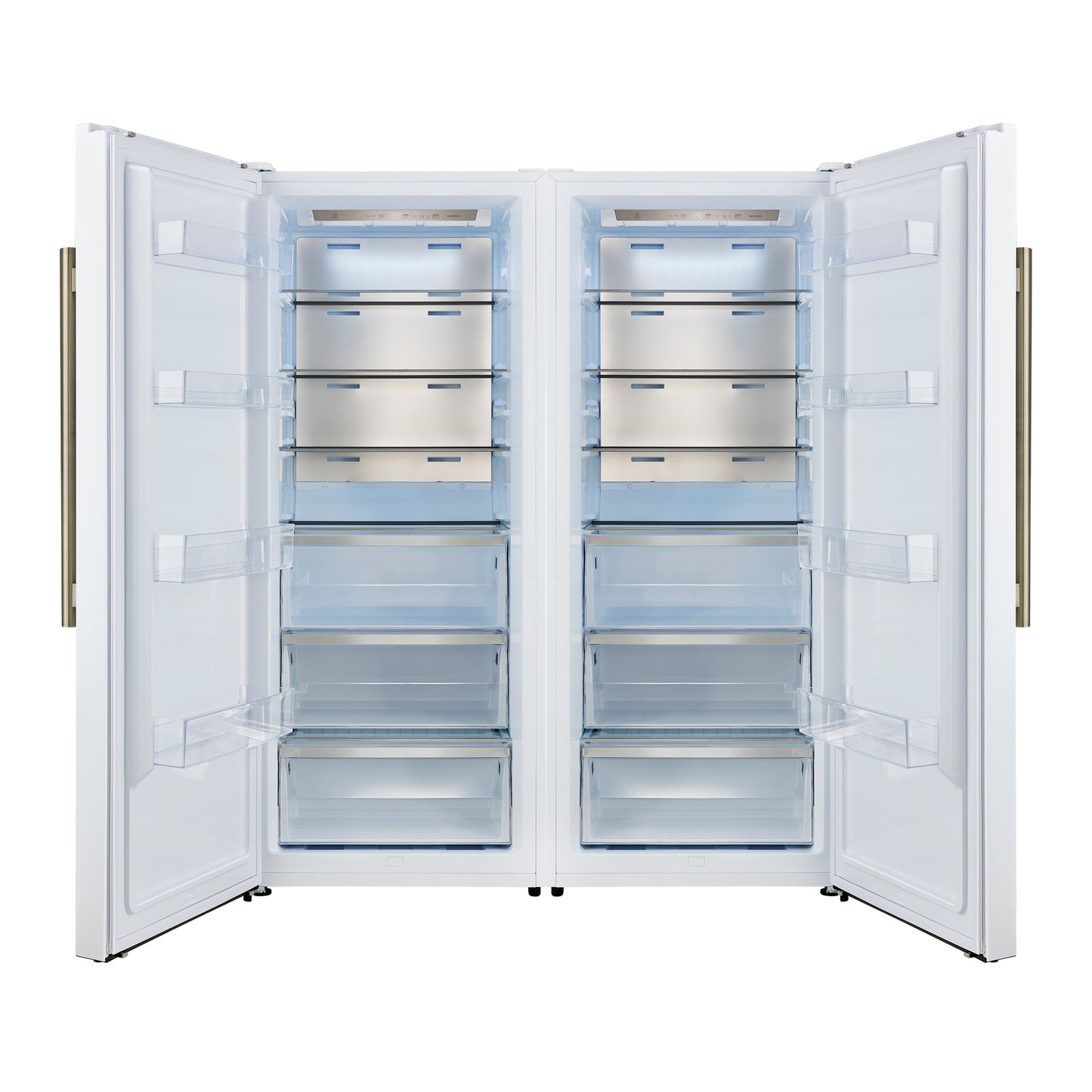 Forno Maderno 2-28-Inch Wide Convertible Refrigerator/Freezer in White, Decorative Trim, 27.2 cu.ft, 84-Inch High, ENERGY STAR Certified