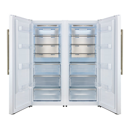 Forno Maderno 2-28-Inch Wide Convertible Refrigerator/Freezer in White, Decorative Trim, 27.2 cu.ft, 84-Inch High, ENERGY STAR Certified