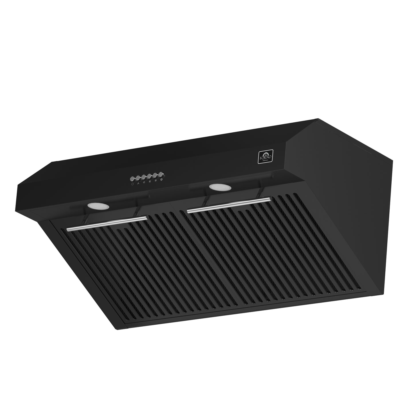 Forno Bari Espresso 30-Inch Under Cabinet Range Hood, Black, 400 CFM, LED Lighting, Dishwasher-Safe Baffle Filters, 3-Speed Fan Control