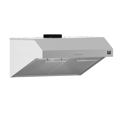 Forno Bari Espresso 30-Inch Under Cabinet Range Hood, Stainless Steel, 400 CFM, LED Lighting, Dishwasher-Safe Baffle Filters, 4-Speed Fan Control