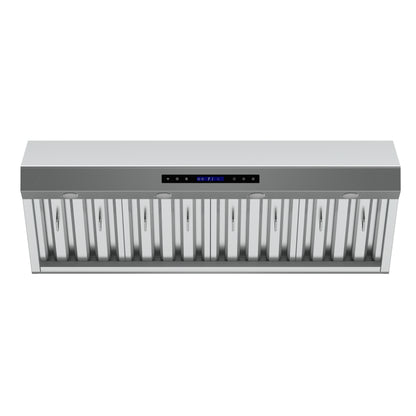 Forno Palazzo 48-Inch Wall Mounted Range Hood, Stainless Steel, Heavy Duty Baffle Filters, Remote Control