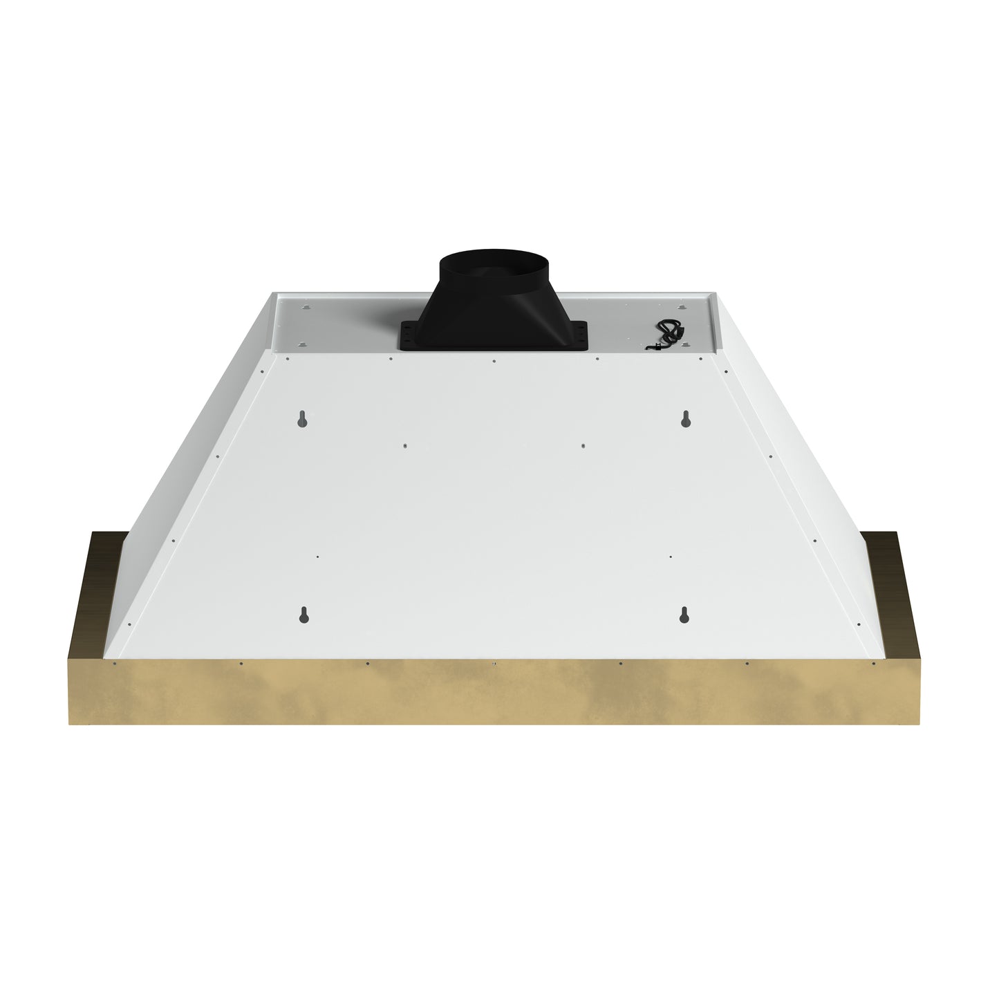 Forno Vittorio 48-Inch Wall Mount Range Hood, White with Antique Brass Trim, 424 CFM Airflow, Dishwasher-Safe Baffle Filters, Remote Control, 3-Speed Fan, Bright LED Lighting