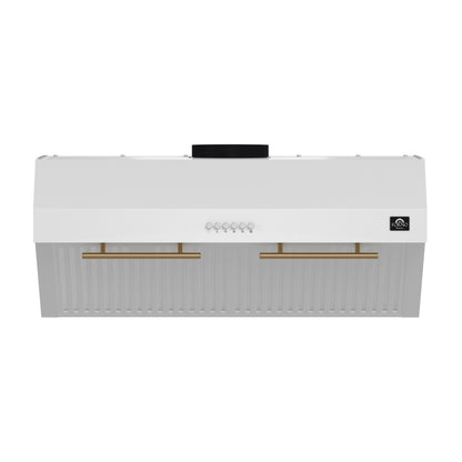 Forno Bari Espresso 30-Inch Under Cabinet Range Hood, White, 400 CFM, LED Lighting, Dishwasher-Safe Baffle Filters, 3-Speed Fan Control