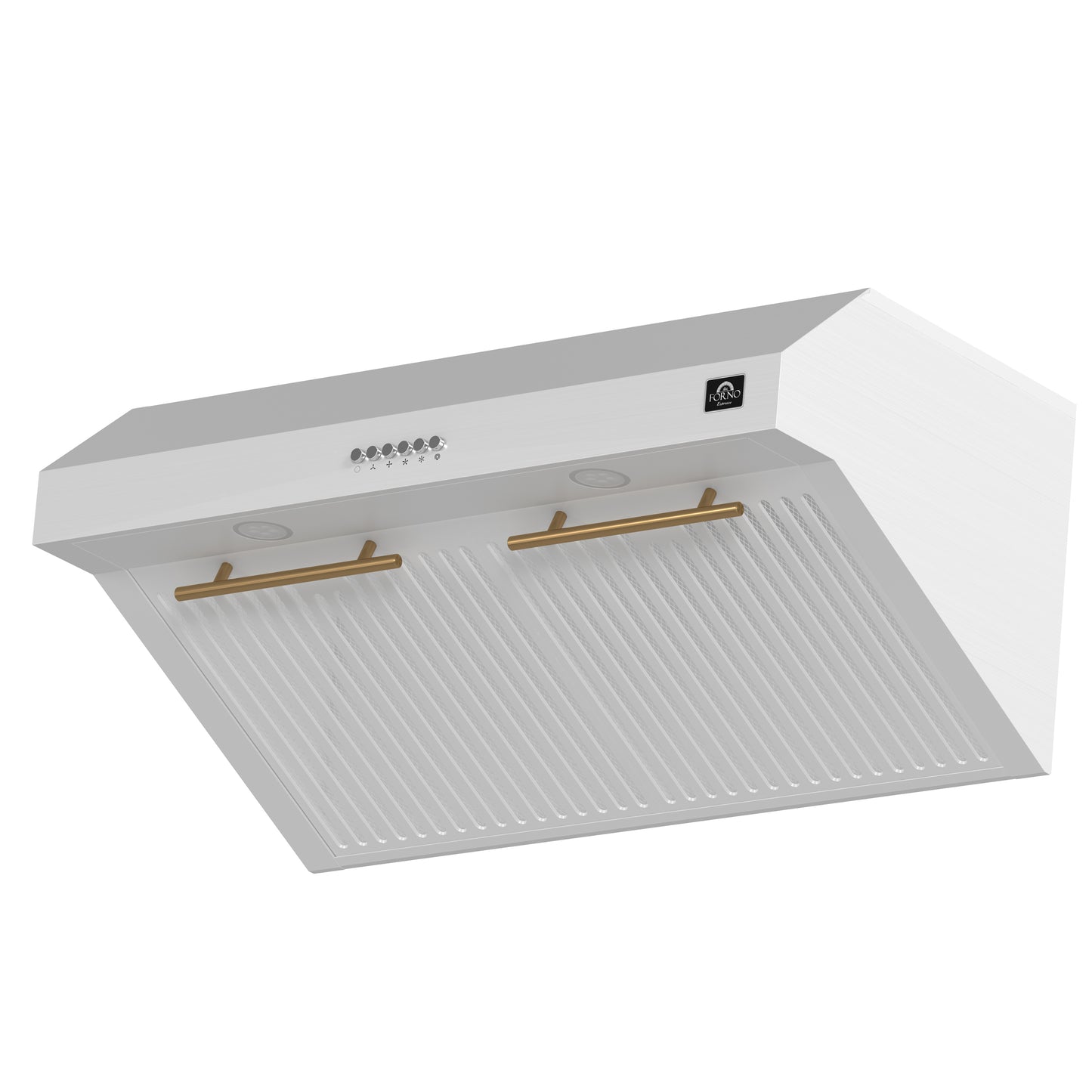 Forno Bari Espresso 30-Inch Under Cabinet Range Hood, White, 400 CFM, LED Lighting, Dishwasher-Safe Baffle Filters, 3-Speed Fan Control