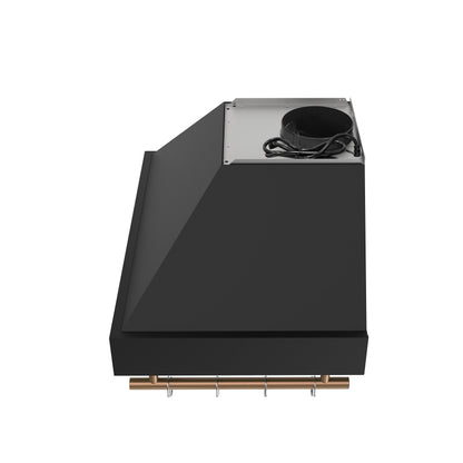 Forno Venezia 30 Inch Wall-Mounted Range Hood in Black with Touch Controls and Baffle Filters