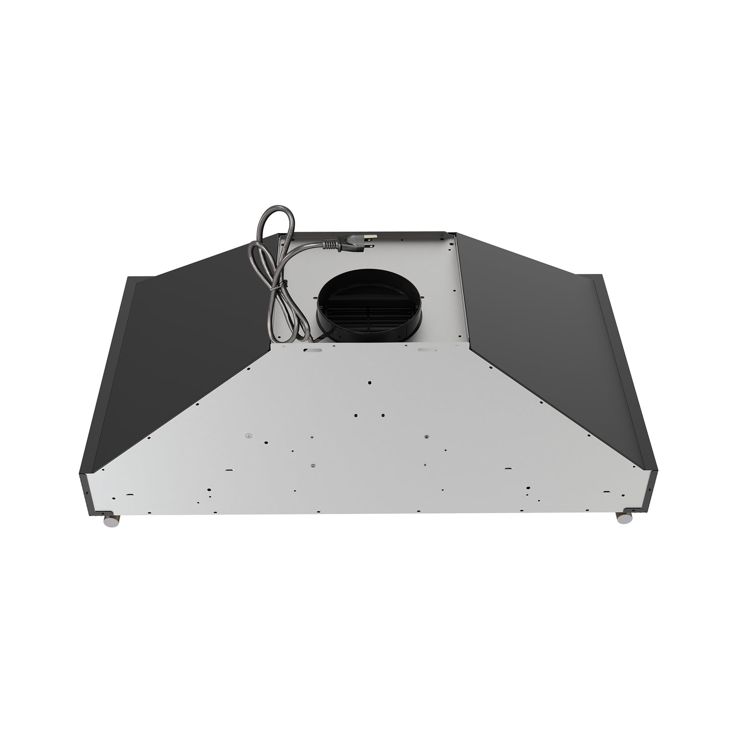 Forno Venezia 36 Inch Wall-Mounted Range Hood in Black with Touch Controls and Baffle Filters