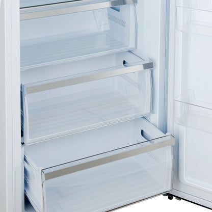 Forno Maderno 28-Inch Built-In Convertible Refrigerator in White with Antique Brass Handle, 13.6 cu.ft. Right Swing with Decorative Grill - 32-Inch Wide