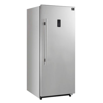 Forno Fortezza 28 Inch Right-Swing Convertible Refrigerator/Freezer, Stainless Steel, Total No Frost