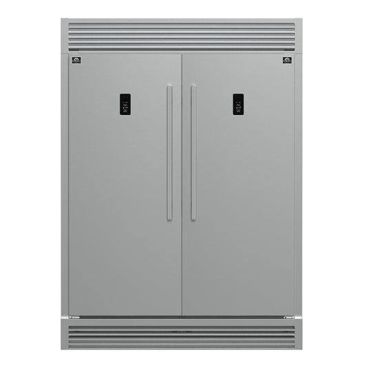 Forno Fortezza 60 Inch Convertible Refrigerator/Freezer with Trim Grill, Stainless Steel, Total No Frost, with Automatic Ice Maker