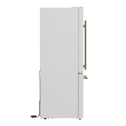 Forno Milano Espresso 31-Inch White Bottom Freezer Refrigerator, 17.2 Cu. Ft., Energy-Efficient, No Frost, Built-In Ice Maker