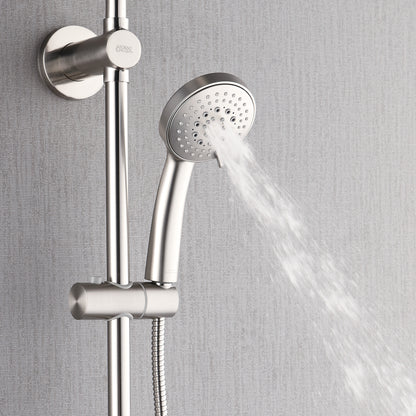 Forno Acqua AcquaSPA Retrofit Shower, Overhead Rainfall Shower, Handheld Shower Head, Body Jets, 6 Way Diverter, Brushed Nickel Finish, 1.8 GPM Flow Rate