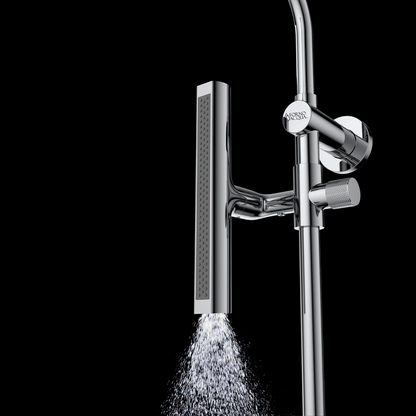 Forno Acqua AcquaFALL Shower, Brushed Nickel Finish, Overhead Rainfall Shower, 7 Way Diverter, Handheld Shower Head, Body Jets, 2.5 GPM Flow Rate
