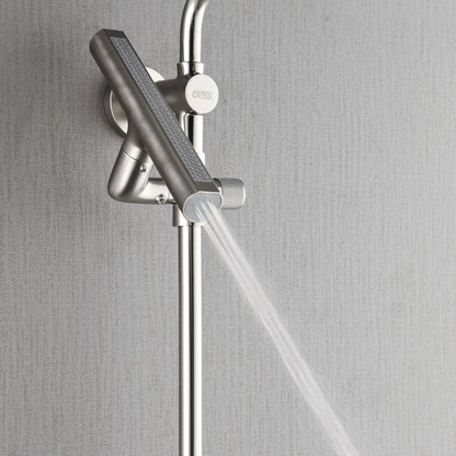 Forno Acqua AcquaFALL Shower, Brushed Nickel Finish, Overhead Rainfall Shower, 7 Way Diverter, Handheld Shower Head, Body Jets, 2.5 GPM Flow Rate