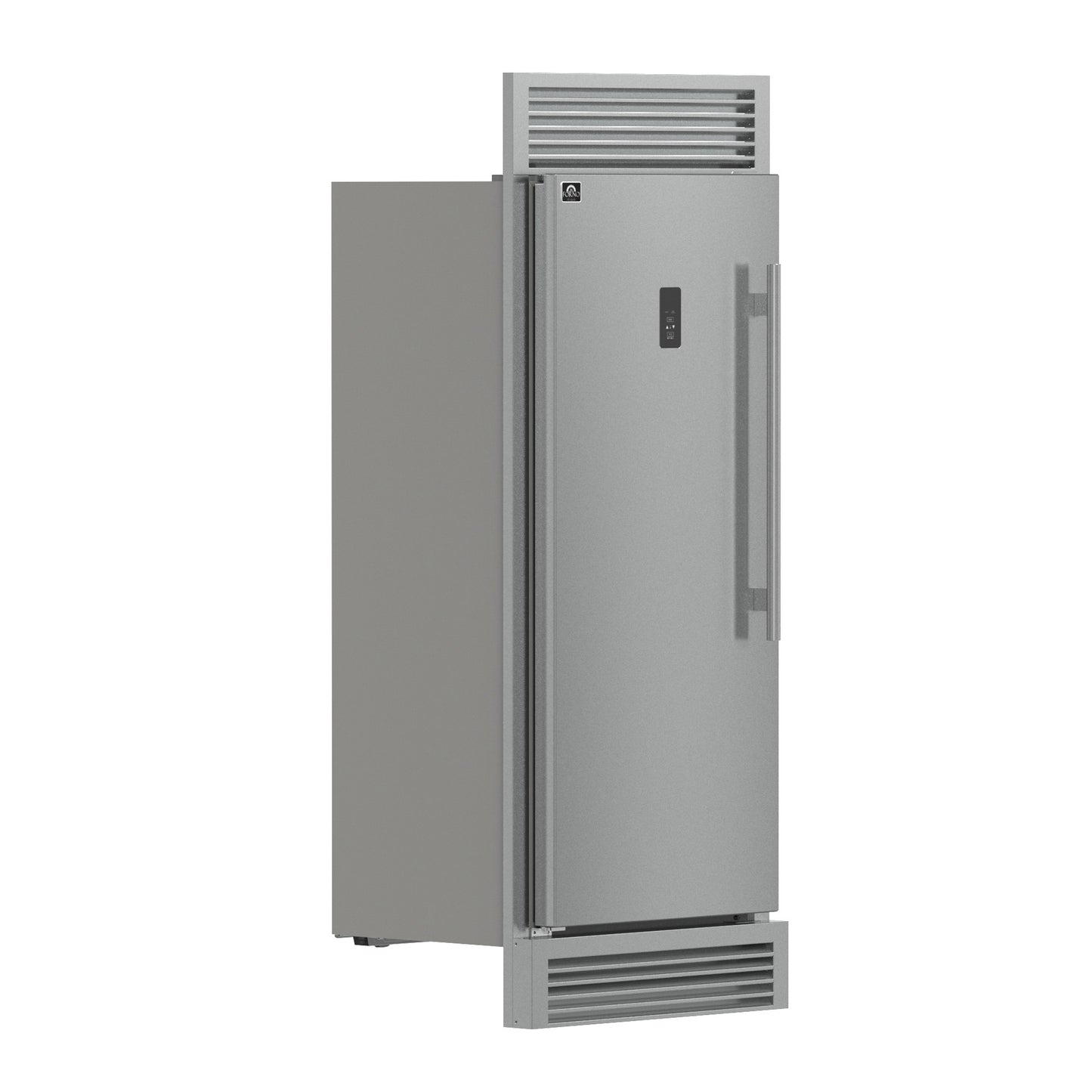 Forno Fortezza 32 Inch Left-Swing Freezer with Standard Trim Grill, Stainless Steel, with Automatic Ice Maker
