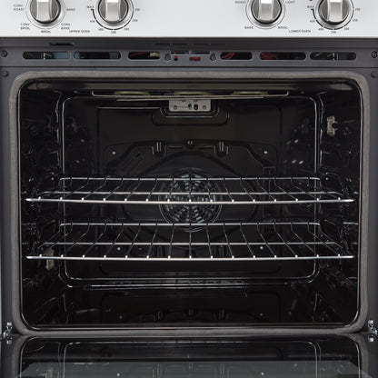 Forno Vomero 30-Inch Double Wall Oven, White, 10 cu.ft Total Capacity, 7100W Convection, Mechanical Controls, Manuel Steam Clean