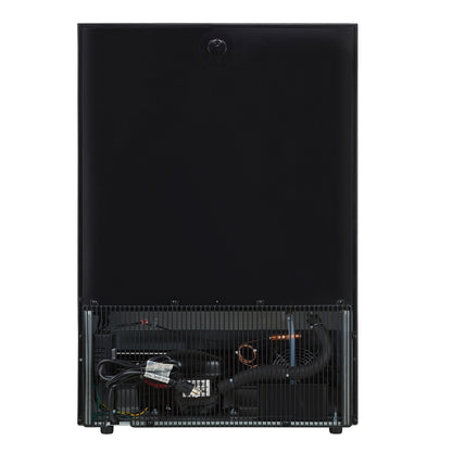 Forno Frescolino 24 Inch Beverage Cooler, Black with Antique Brass Handles, with LED Lighting, Triple Glass Door, 188 Can Capacity, Built-In or Freestanding