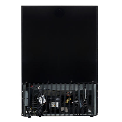 Forno Bacchino 24 Inch Wine Cooler, Black with Antique Brass Handles, with LED Lighting, Triple Glass Door, 51 Bottle Capacity, Built-In or Freestanding