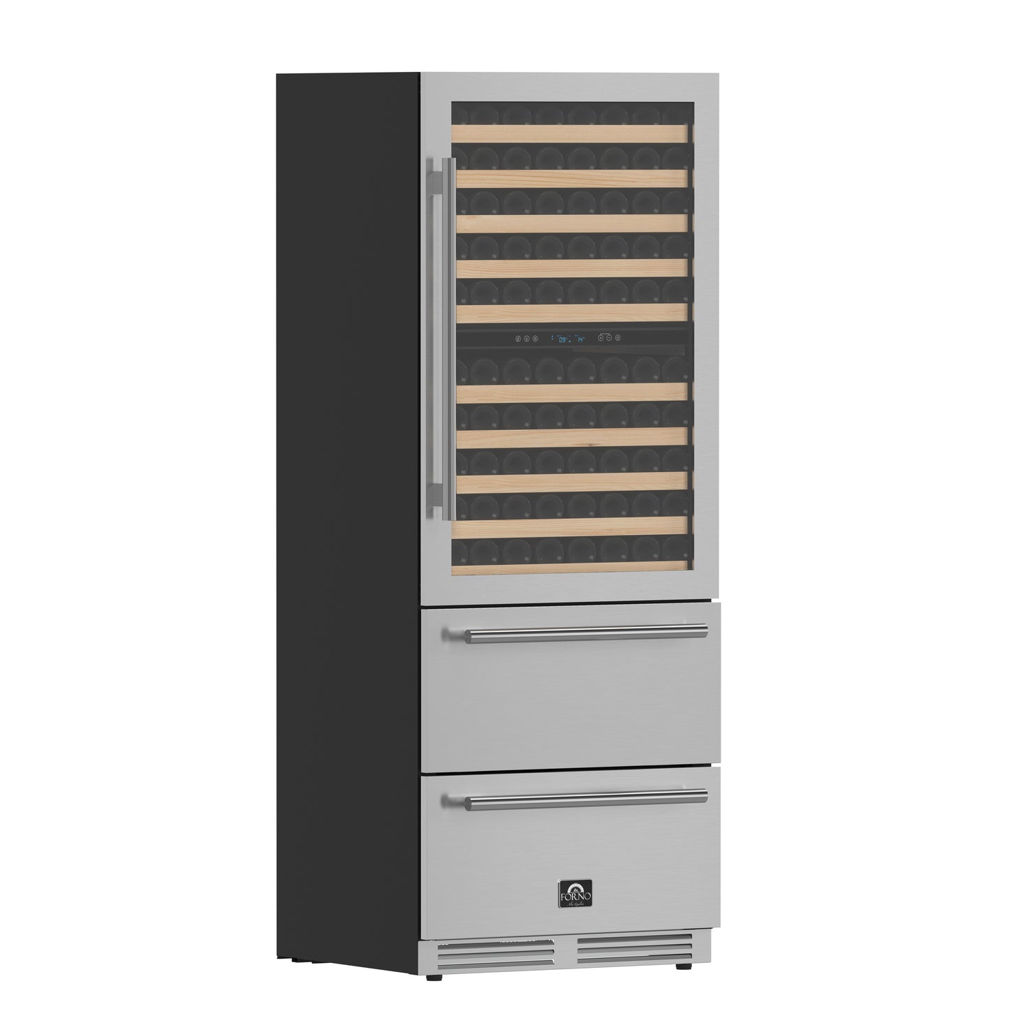 Forno Celano 30-Inch Triple Zone Wine and Beverage Cooler, 21.3 cu.ft, Stainless Steel