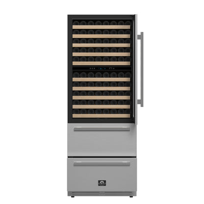 Forno Celano 30-Inch Triple Zone Wine and Beverage Cooler, 21.3 cu.ft, Stainless Steel
