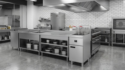 Forno Commerciale Natural Gas Deep Fryer, 4 Burners 120,000 BTU, 50 lbs Oil Capacity